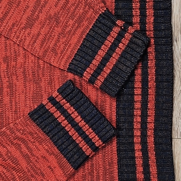 Vintage 70s JCPenny Rust & Brown V Neck Southwest Aztec Knit Pullover Sweater - Picture 9 of 16